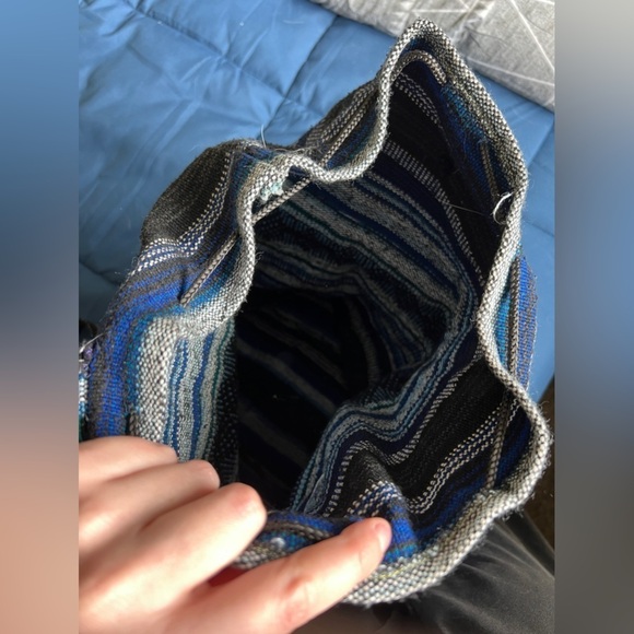 Baja Blue & Green Striped Drawstring Backpack - Picture 4 of 6